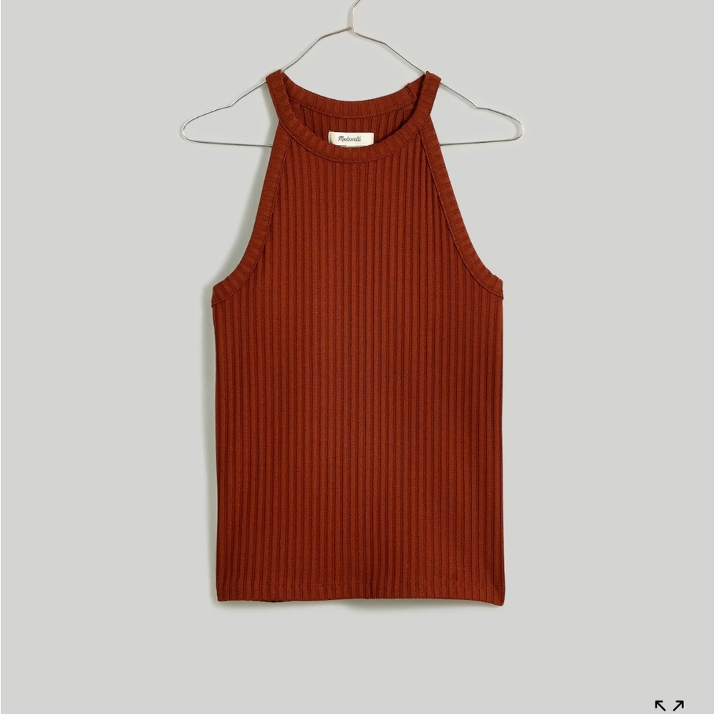 Madewell Brown Ribbed Sleeveless Tank Top size small